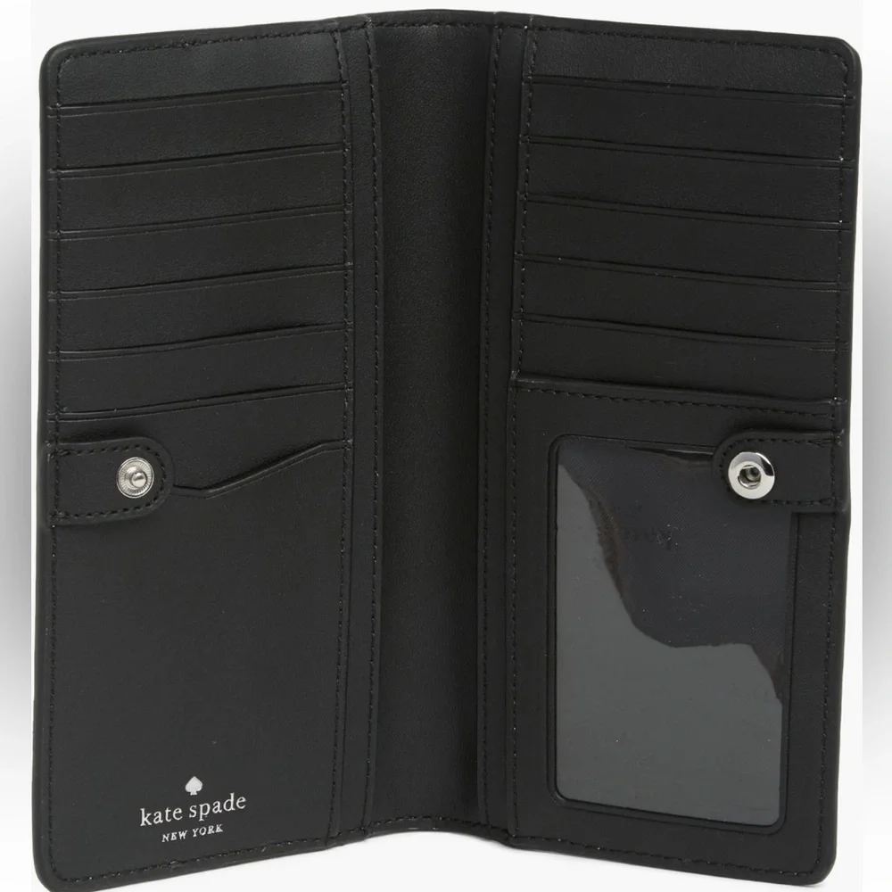 Kate Spade New York Staci Large Slim Bifold Wallet in Nimbus Grey Multi NWT - Picture 4 of 7